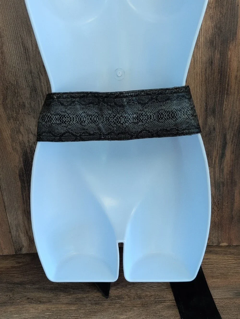 Snakeskin Print Leather Feel Waist Wide Sash Obi Belt